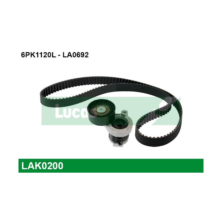 V formos rumbuotas diržas, komplektas LUCAS LAK0200