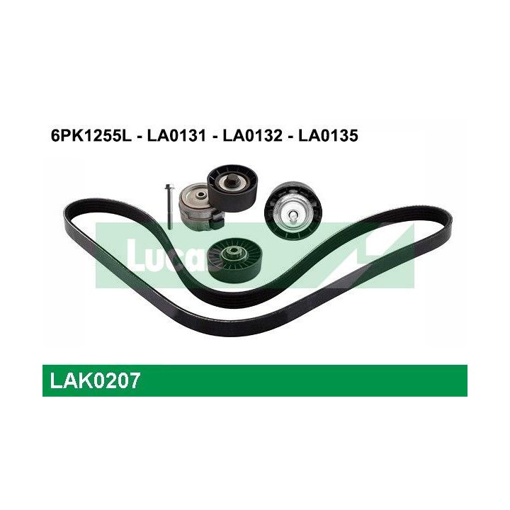 V formos rumbuotas diržas, komplektas LUCAS LAK0207