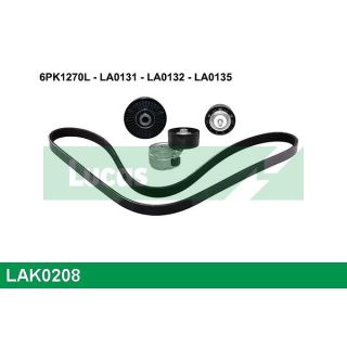 V formos rumbuotas diržas, komplektas LUCAS LAK0208