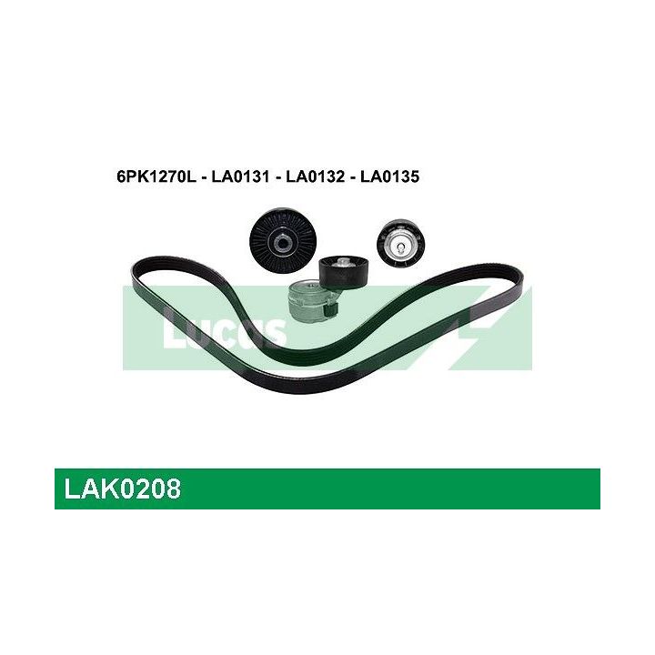 V formos rumbuotas diržas, komplektas LUCAS LAK0208