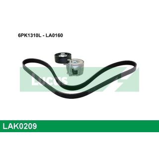 V formos rumbuotas diržas, komplektas LUCAS LAK0209