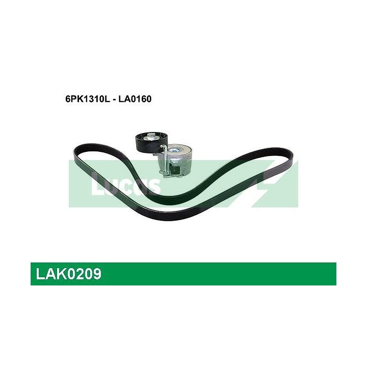 V formos rumbuotas diržas, komplektas LUCAS LAK0209