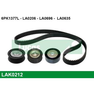 V formos rumbuotas diržas, komplektas LUCAS LAK0212