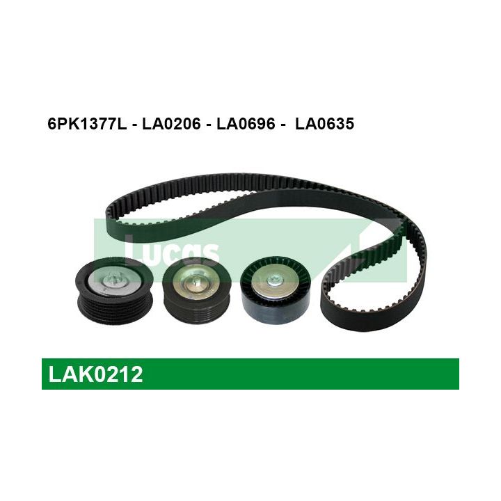 V formos rumbuotas diržas, komplektas LUCAS LAK0212