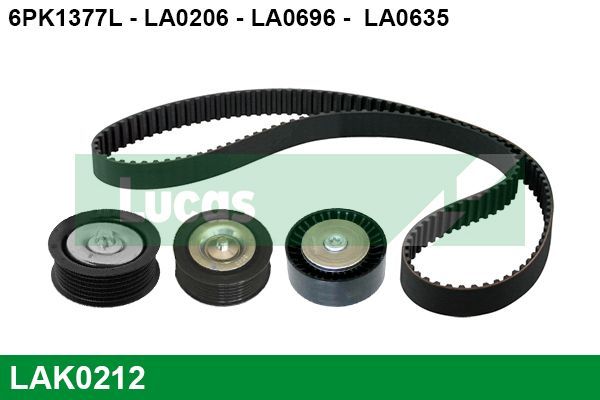 V formos rumbuotas diržas, komplektas LUCAS LAK0212