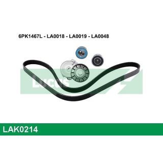 V formos rumbuotas diržas, komplektas LUCAS LAK0214