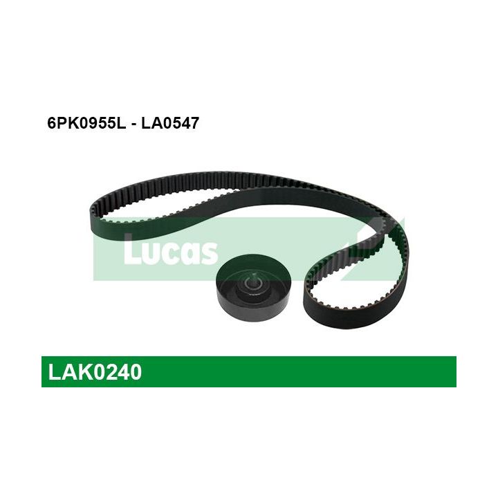 V formos rumbuotas diržas, komplektas LUCAS LAK0240