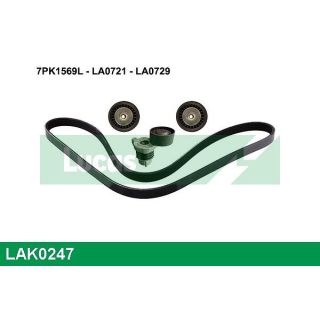 V formos rumbuotas diržas, komplektas LUCAS LAK0247