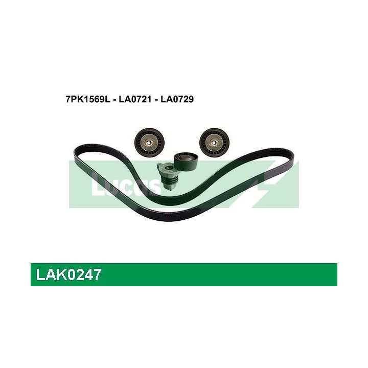 V formos rumbuotas diržas, komplektas LUCAS LAK0247
