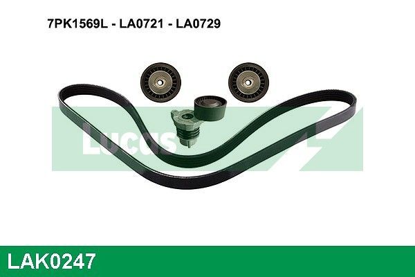 V formos rumbuotas diržas, komplektas LUCAS LAK0247