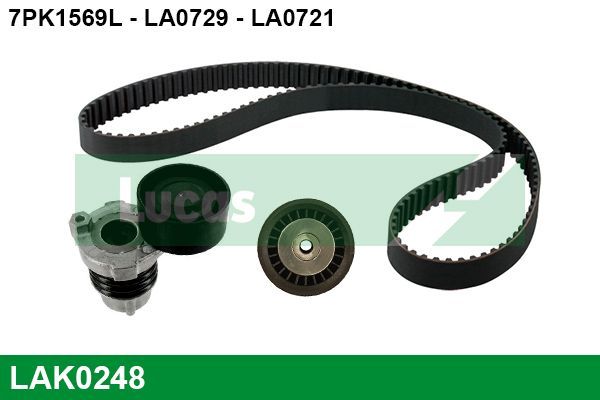 V formos rumbuotas diržas, komplektas LUCAS LAK0248