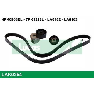 V formos rumbuotas diržas, komplektas LUCAS LAK0254