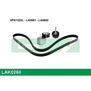 V formos rumbuotas diržas, komplektas LUCAS LAK0260