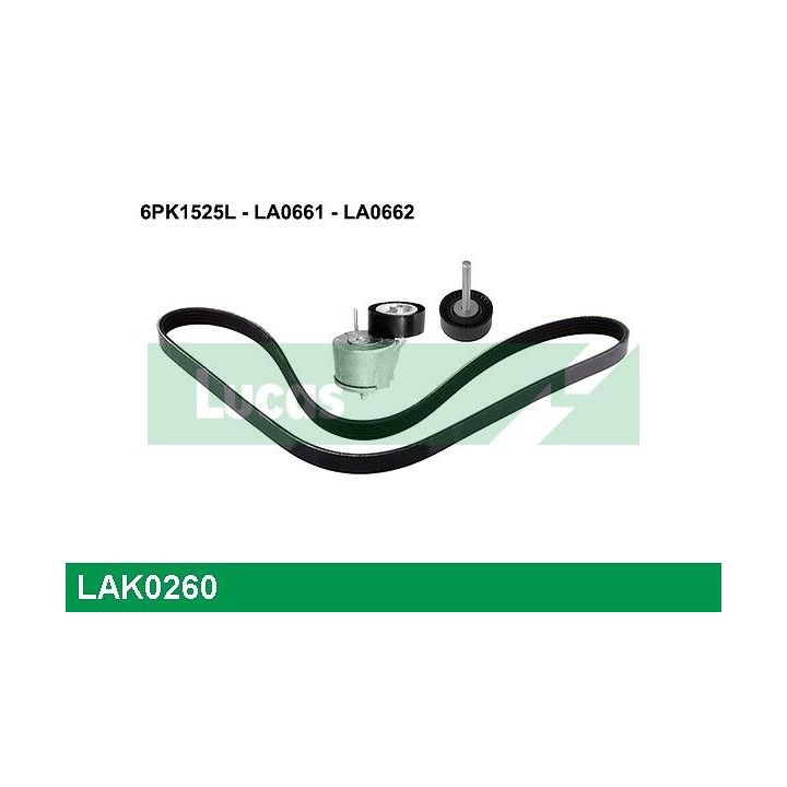 V formos rumbuotas diržas, komplektas LUCAS LAK0260