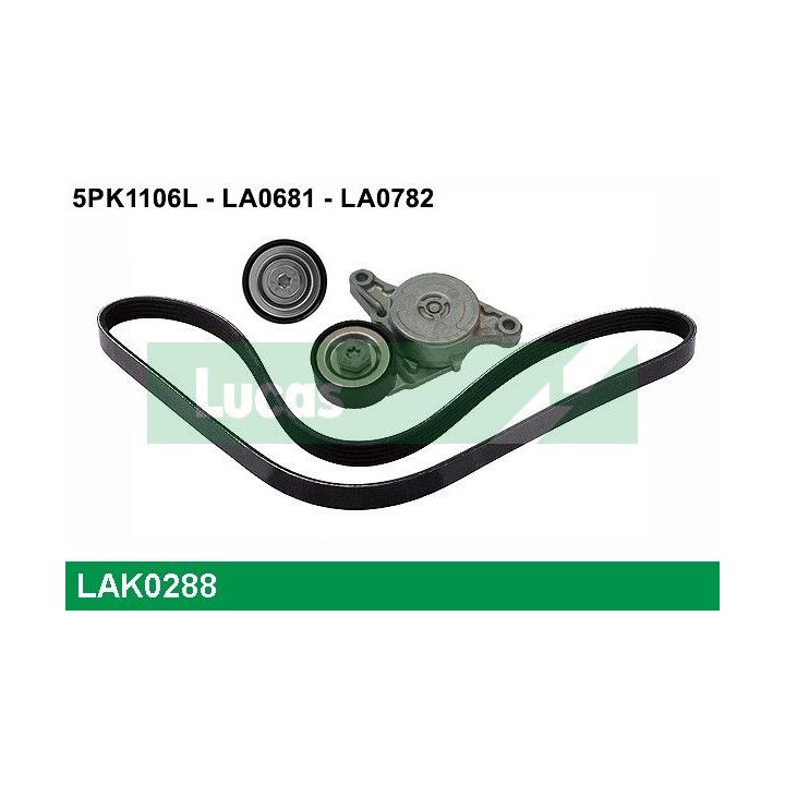 V formos rumbuotas diržas, komplektas LUCAS LAK0288