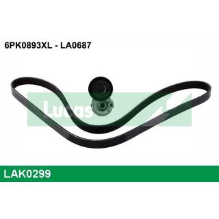 V formos rumbuotas diržas, komplektas LUCAS LAK0299