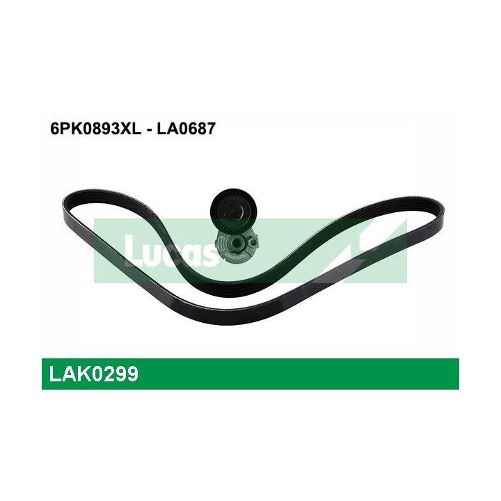 V formos rumbuotas diržas, komplektas LUCAS LAK0299