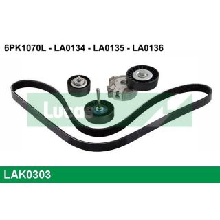 V formos rumbuotas diržas, komplektas LUCAS LAK0303