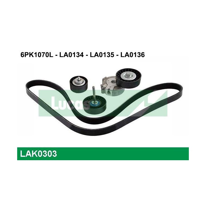 V formos rumbuotas diržas, komplektas LUCAS LAK0303