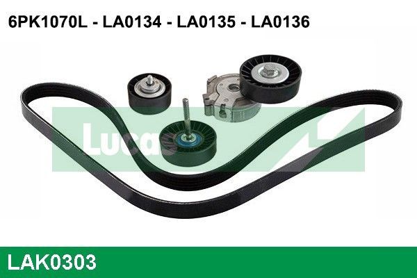 V formos rumbuotas diržas, komplektas LUCAS LAK0303