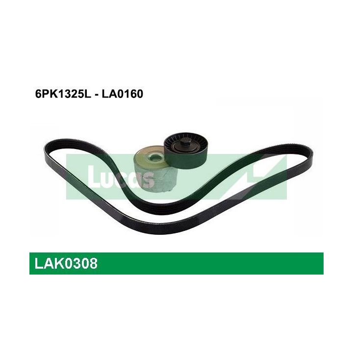 V formos rumbuotas diržas, komplektas LUCAS LAK0308