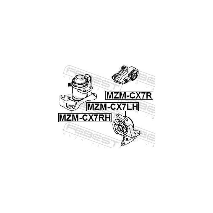 Variklio montavimas FEBEST MZM-CX7RH