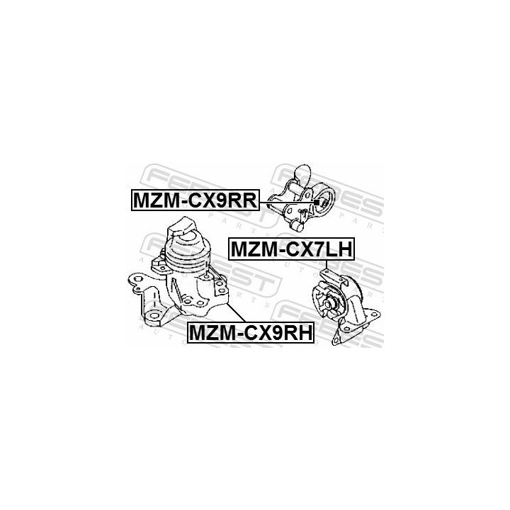 Variklio montavimas FEBEST MZM-CX9RR