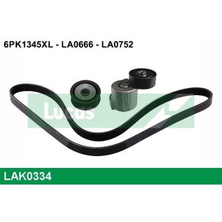 V formos rumbuotas diržas, komplektas LUCAS LAK0334