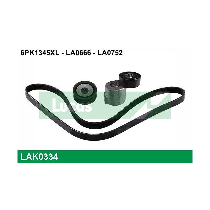 V formos rumbuotas diržas, komplektas LUCAS LAK0334