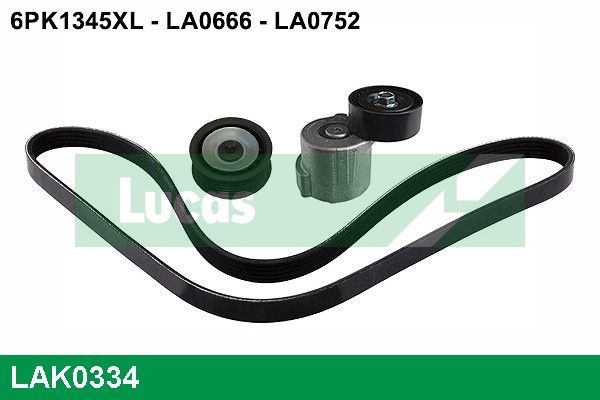 V formos rumbuotas diržas, komplektas LUCAS LAK0334