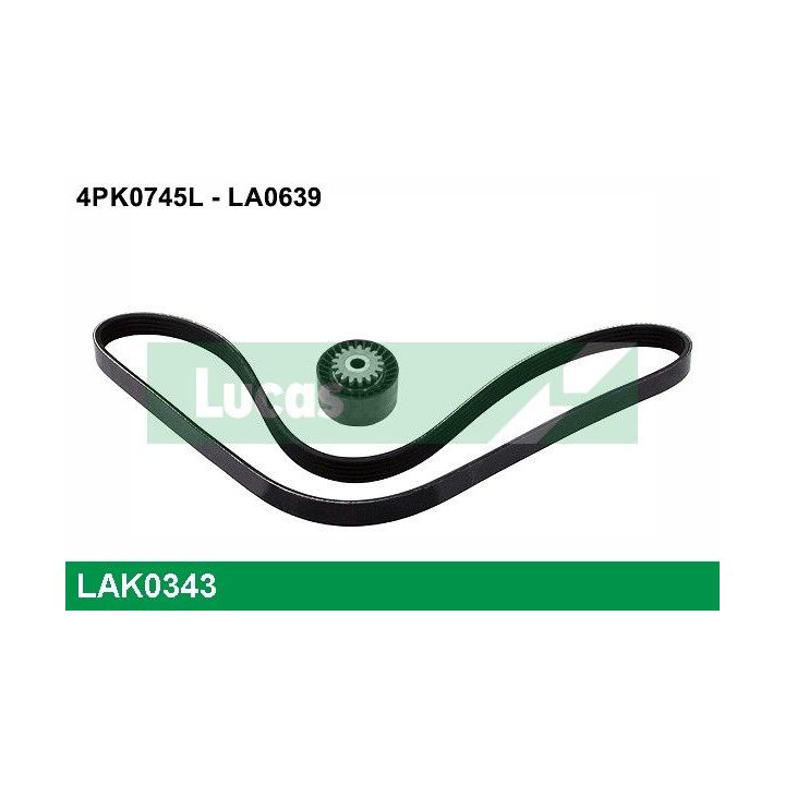 V formos rumbuotas diržas, komplektas LUCAS LAK0343