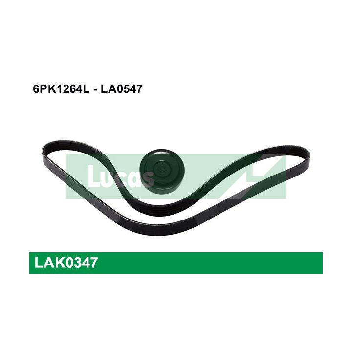 V formos rumbuotas diržas, komplektas LUCAS LAK0347