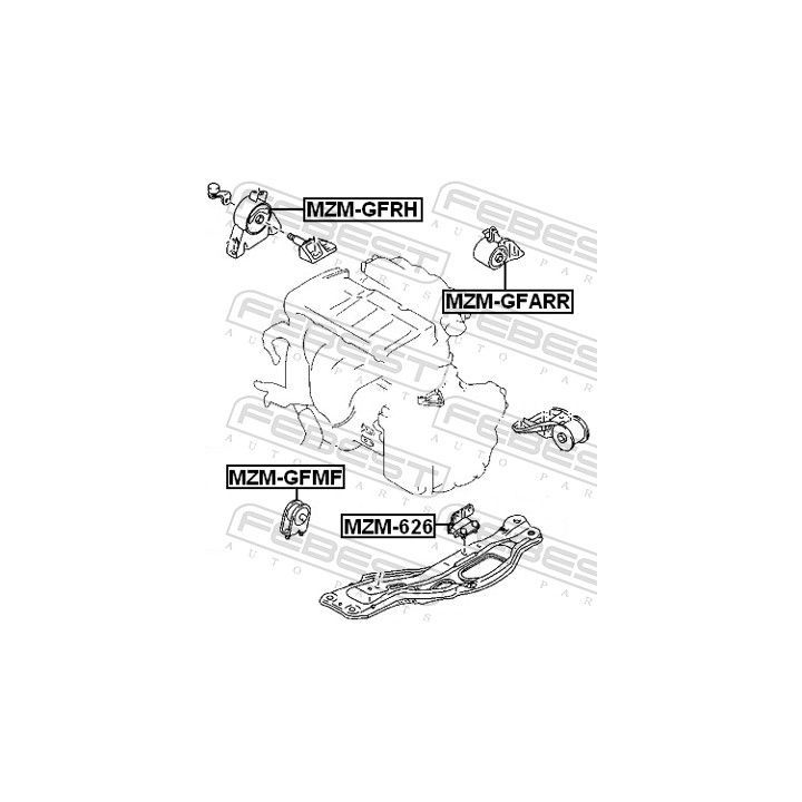 Variklio montavimas FEBEST MZM-GFMF