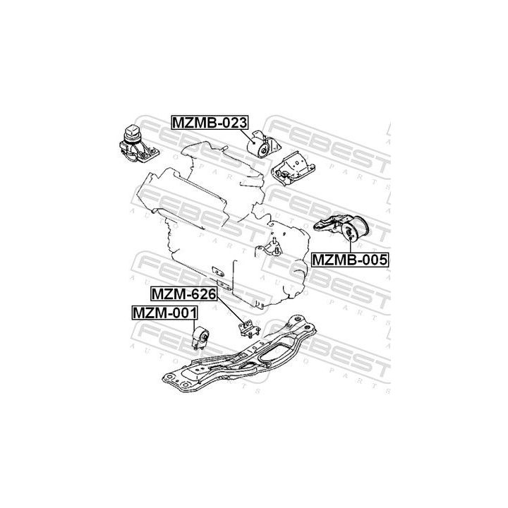 Variklio montavimas FEBEST MZMB-005