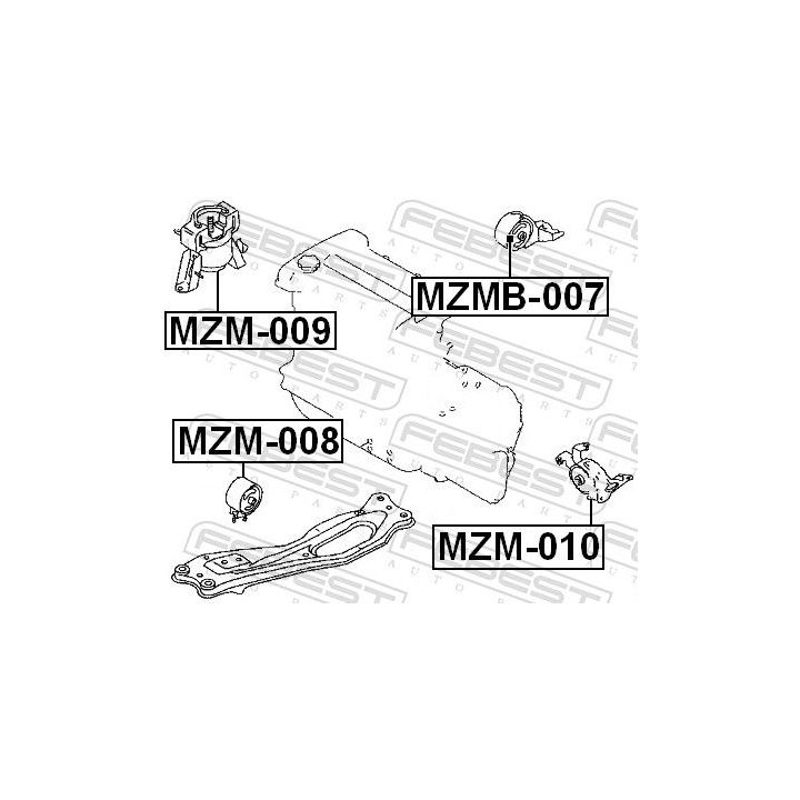 Variklio montavimas FEBEST MZMB-007