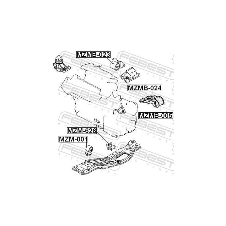 Variklio montavimas FEBEST MZMB-023