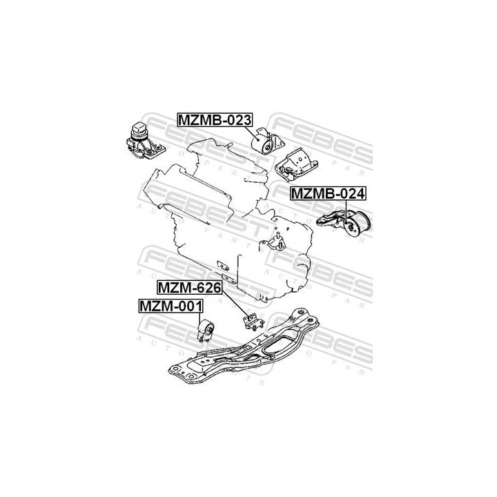 Variklio montavimas FEBEST MZMB-024