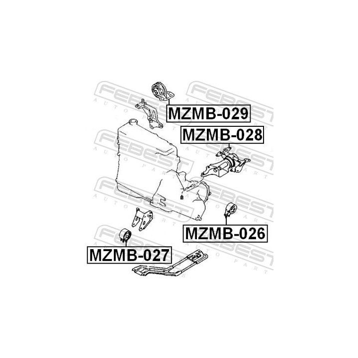 Variklio montavimas FEBEST MZMB-029