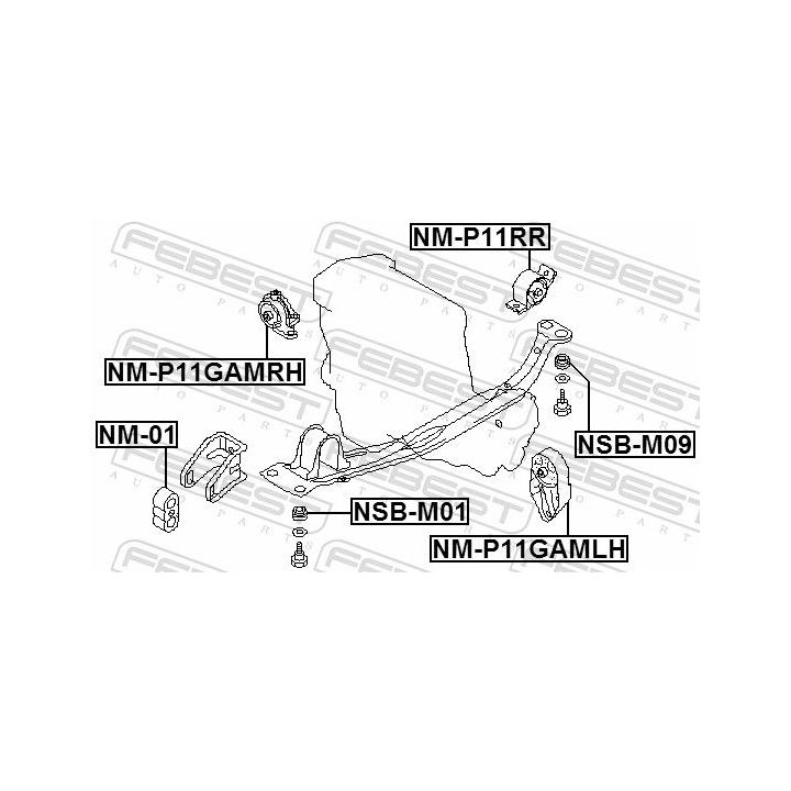 Variklio montavimas FEBEST NM-01