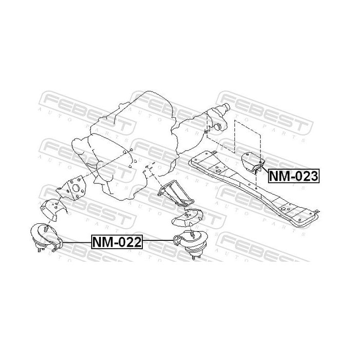 Variklio montavimas FEBEST NM-022
