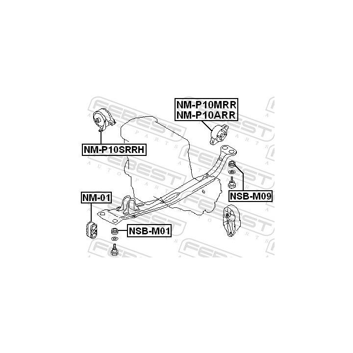 Variklio montavimas FEBEST NM-P10SRRH