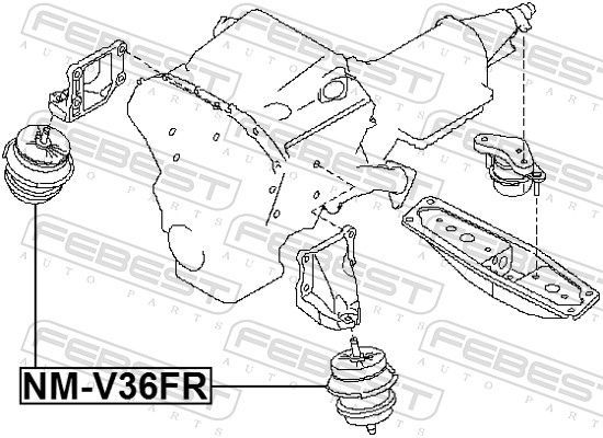 Variklio montavimas FEBEST NM-V36FR