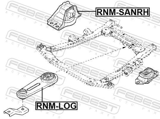 Variklio montavimas FEBEST RNM-SANRH