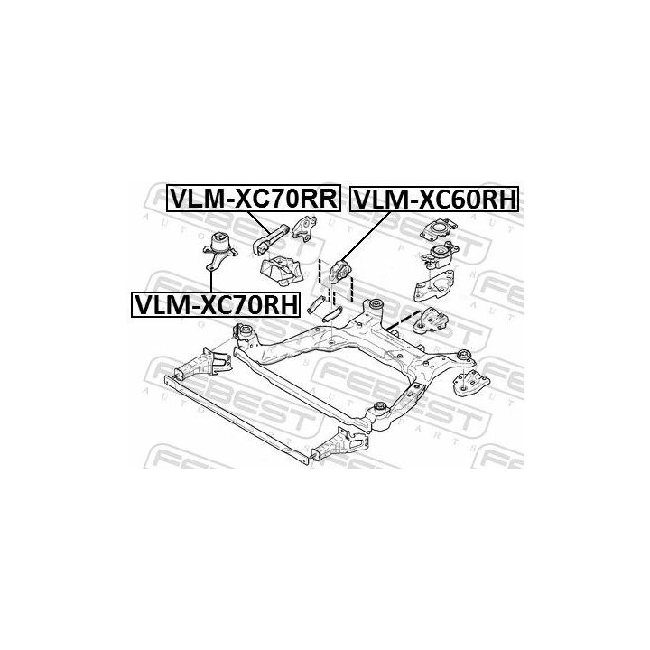 Variklio montavimas FEBEST VLM-XC70RH