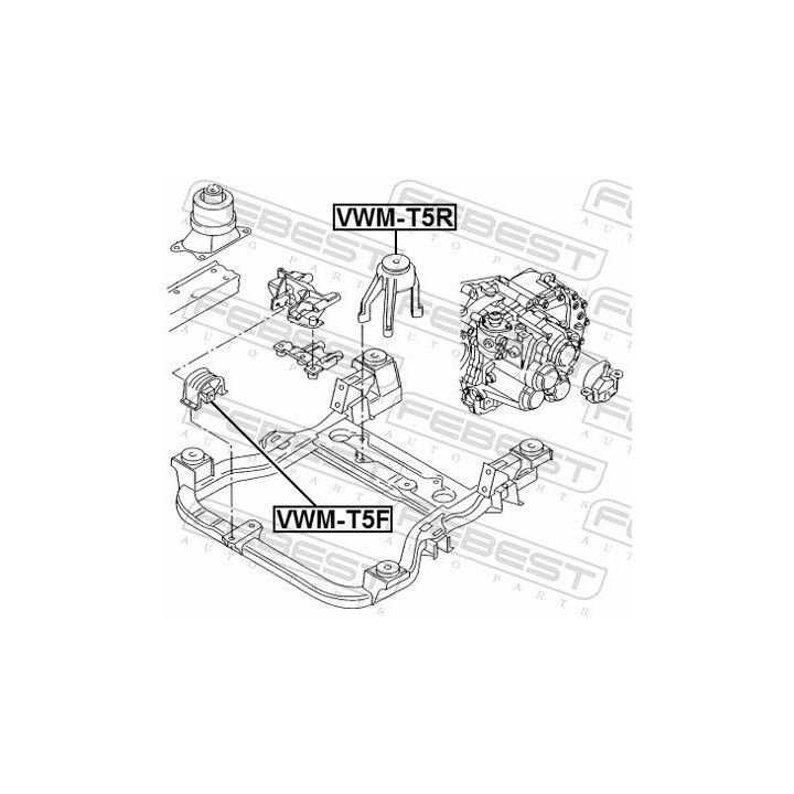 Variklio montavimas FEBEST VWM-T5F