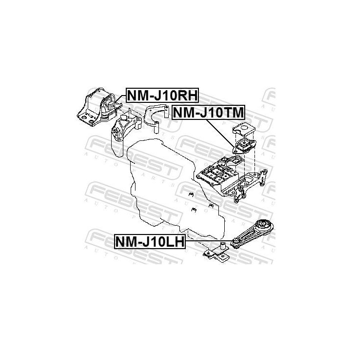 Montavimas, neautomatinė transmisija FEBEST NM-J10TM