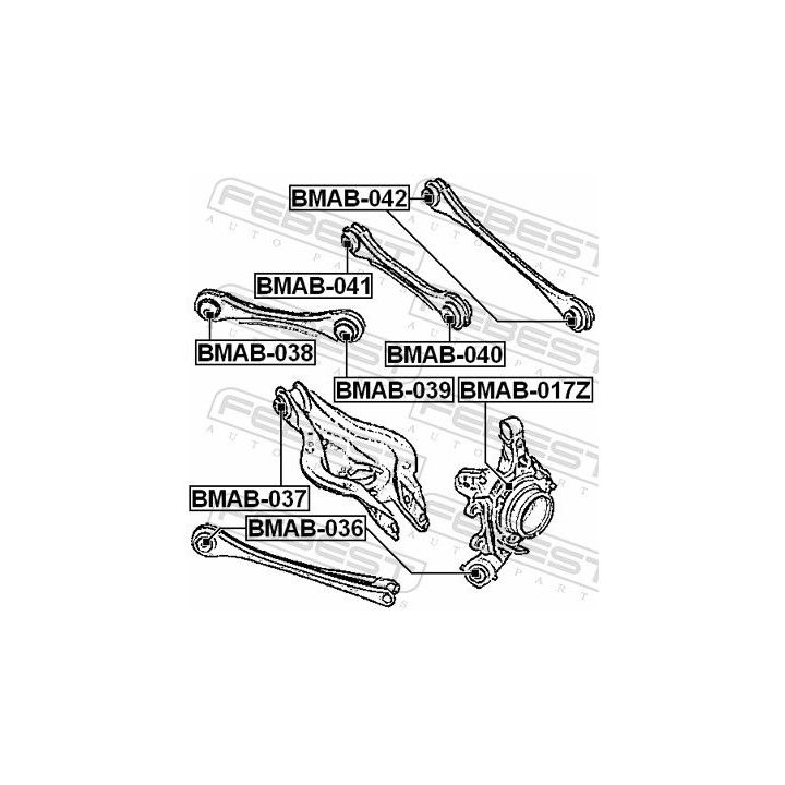 Valdymo svirties/išilginių svirčių įvorė FEBEST BMAB-037