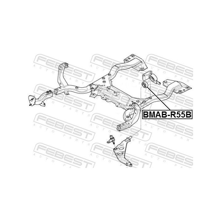Valdymo svirties/išilginių svirčių įvorė FEBEST BMAB-R55B