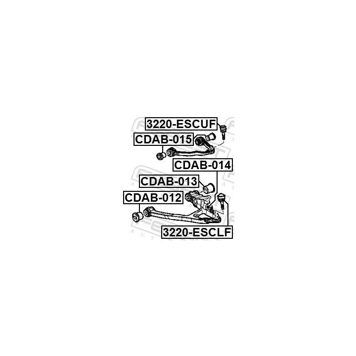 Valdymo svirties/išilginių svirčių įvorė FEBEST CDAB-012