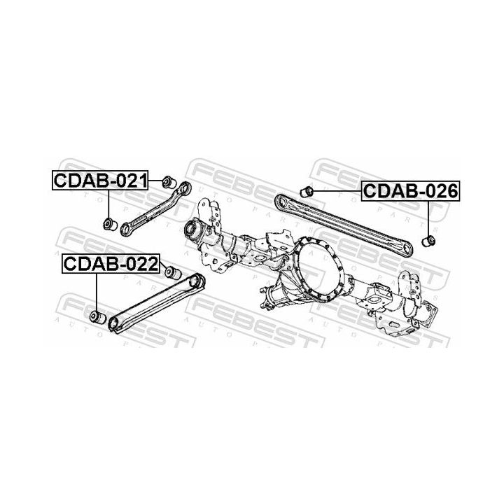 Valdymo svirties/išilginių svirčių įvorė FEBEST CDAB-021